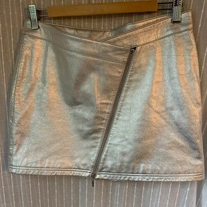 Wilson's Leather Silver Miniskirt